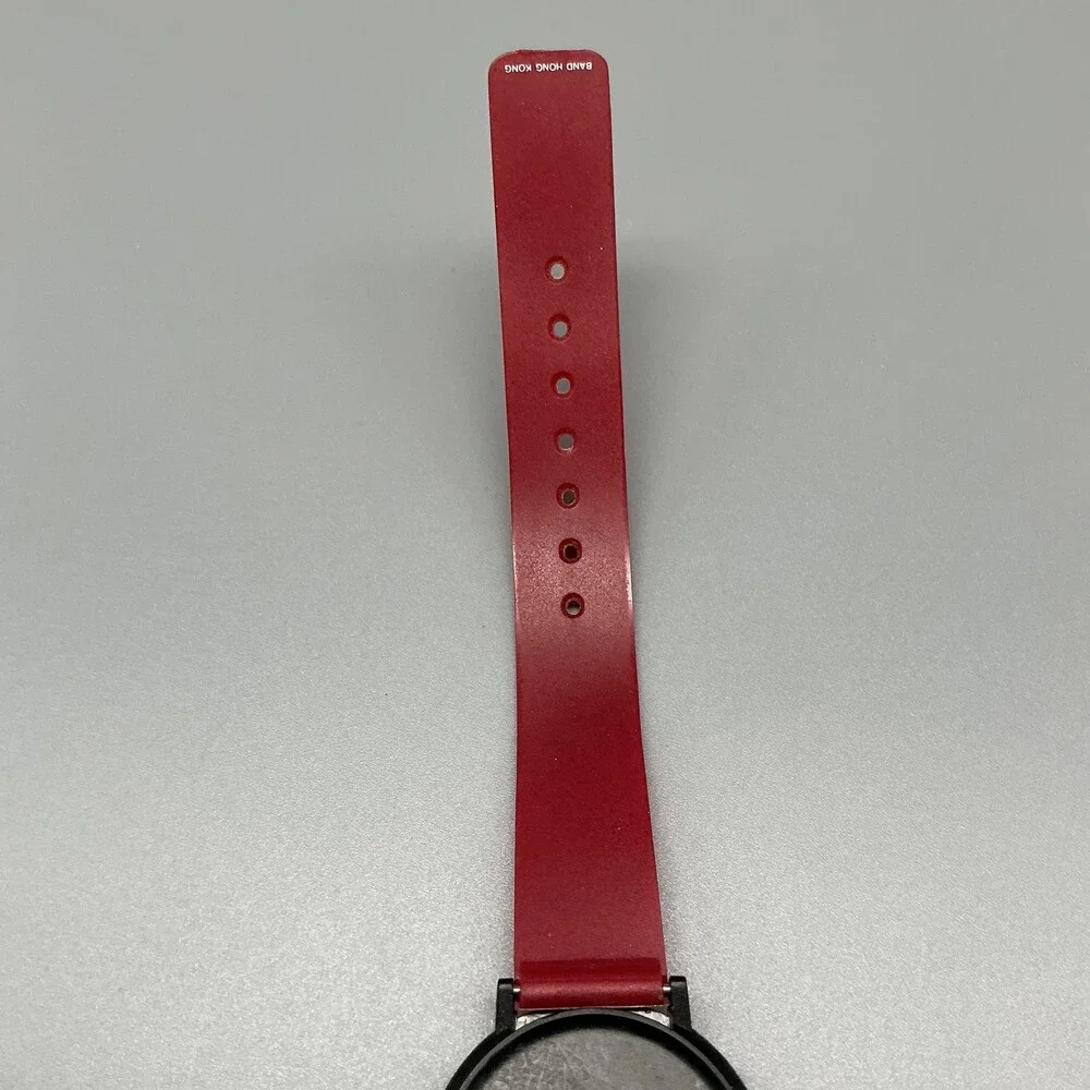 Vintage Armitron Boys Watch 32mm Garfield Dial Red Rubber Band New Battery